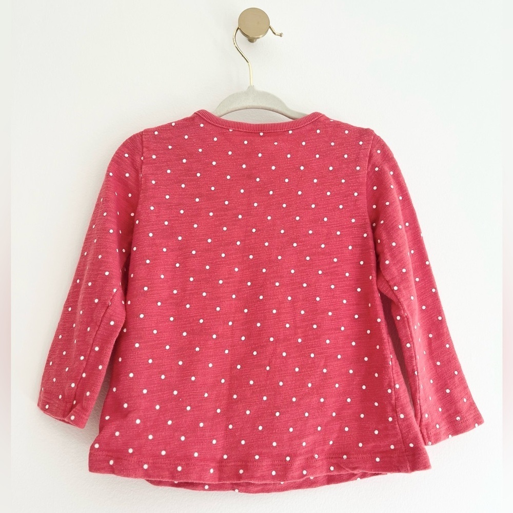 Carter's Baby Girl 18 Months Pink Polka Dot Long Sleeve Tee with LOVE YOU Design - Picture 2 of 5